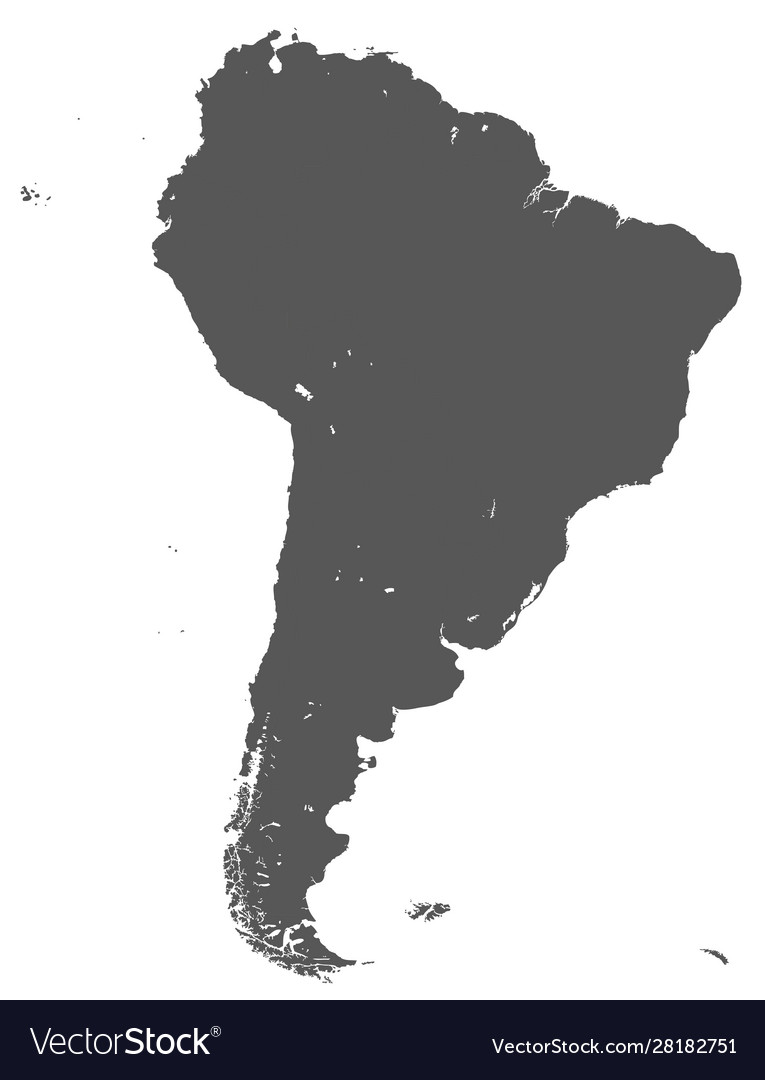 Territory south america continent white vector image Territory south america continent white