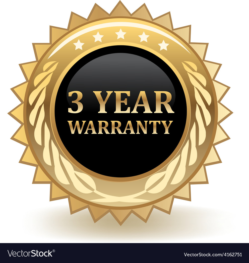 Three year warranty Royalty Free Vector Image - VectorStock