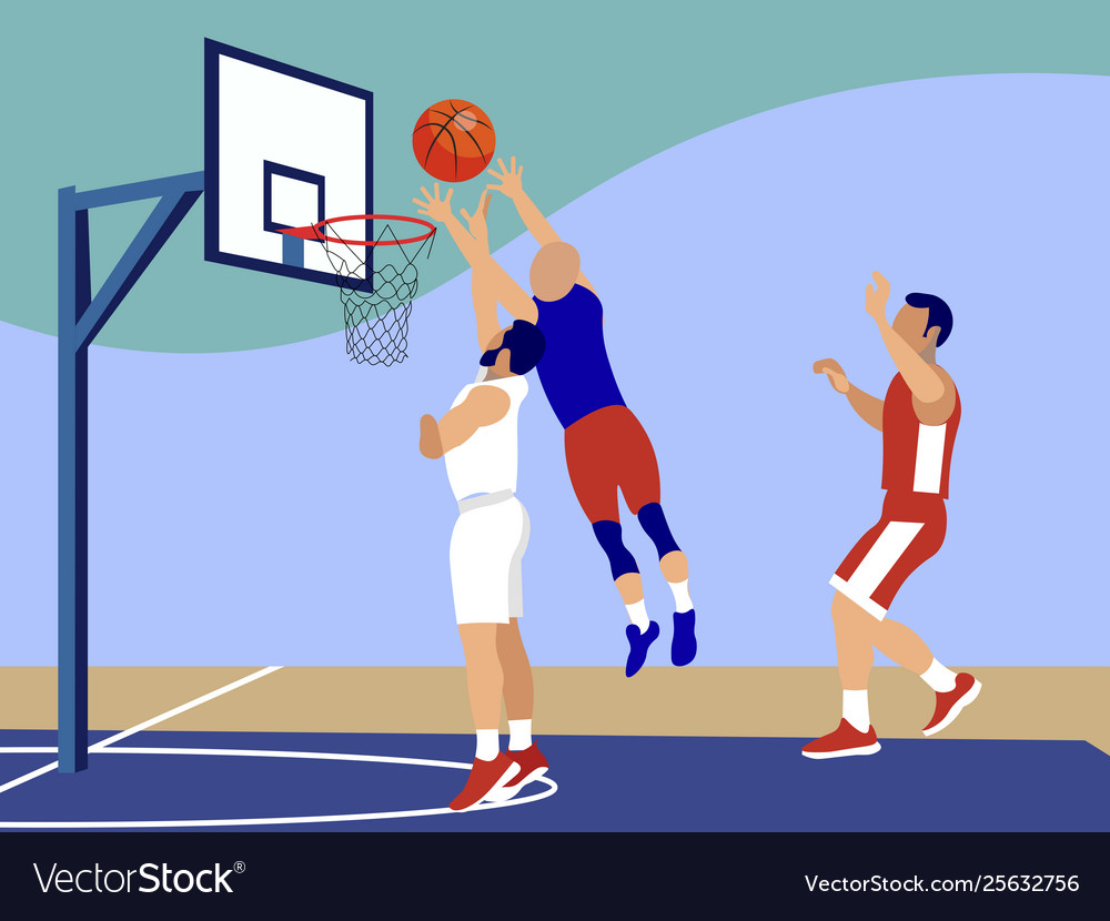 Basketball sports game in minimalist style Vector Image