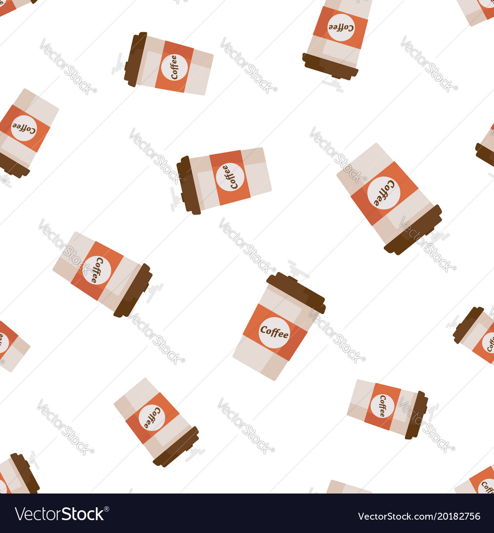 Coffee cup seamless pattern background icon Vector Image