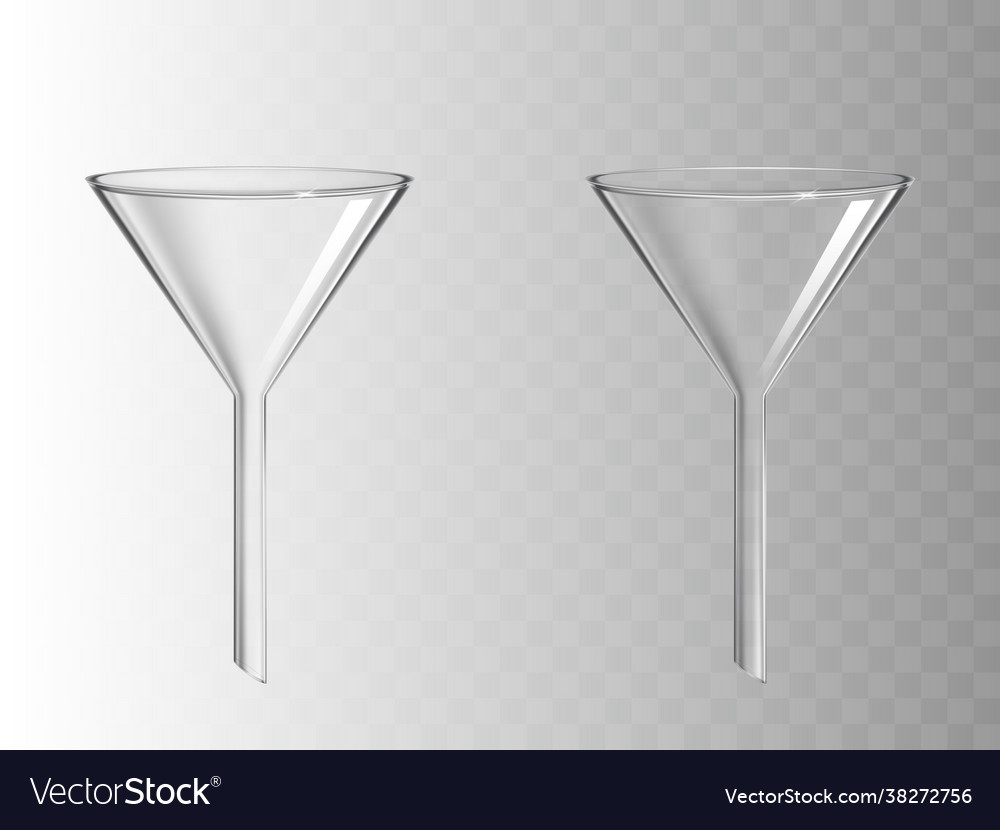 Glass funnel isolated on transparent background