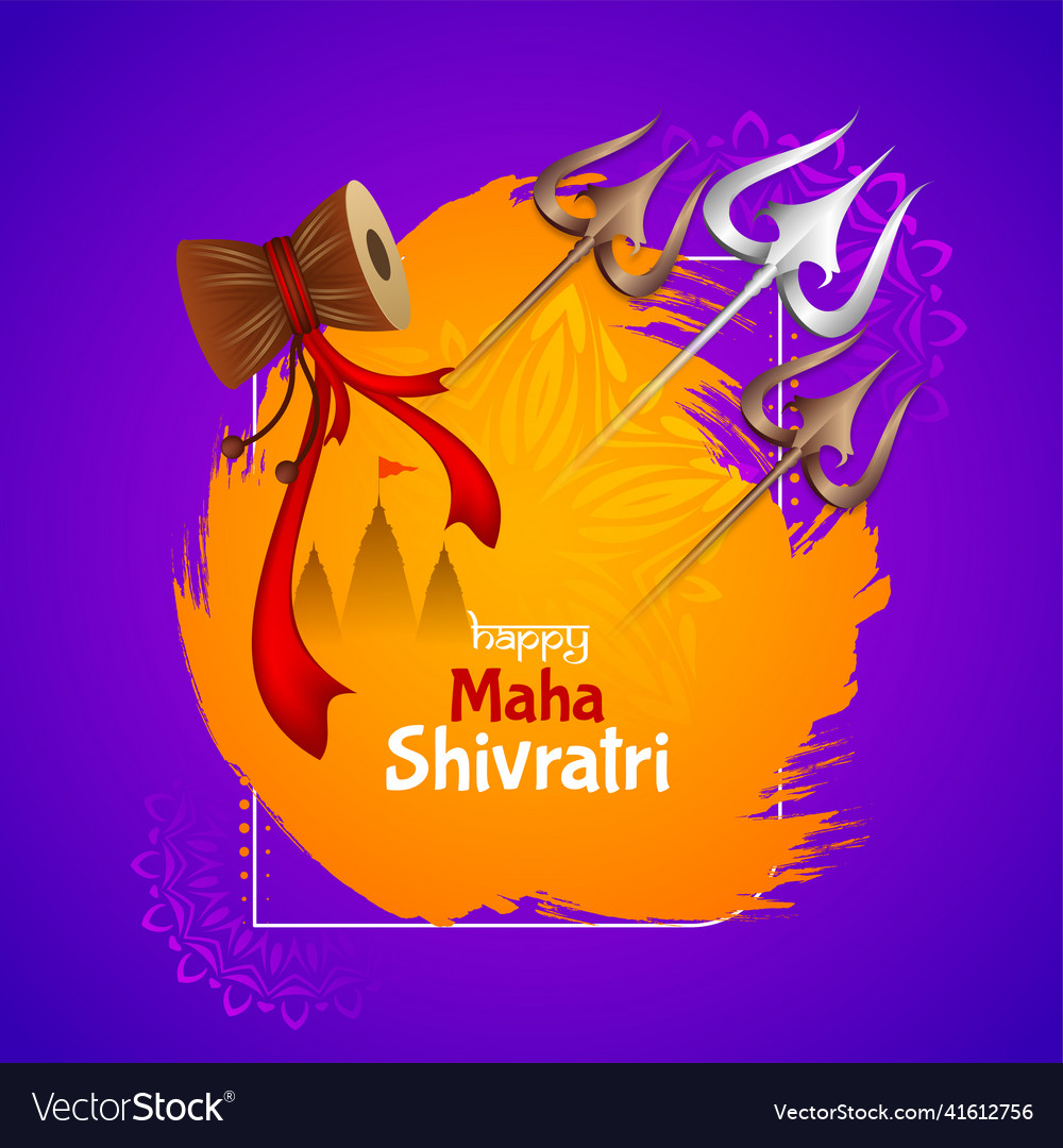 Happy Maha Shivratri Religious Indian Festival Vector Image