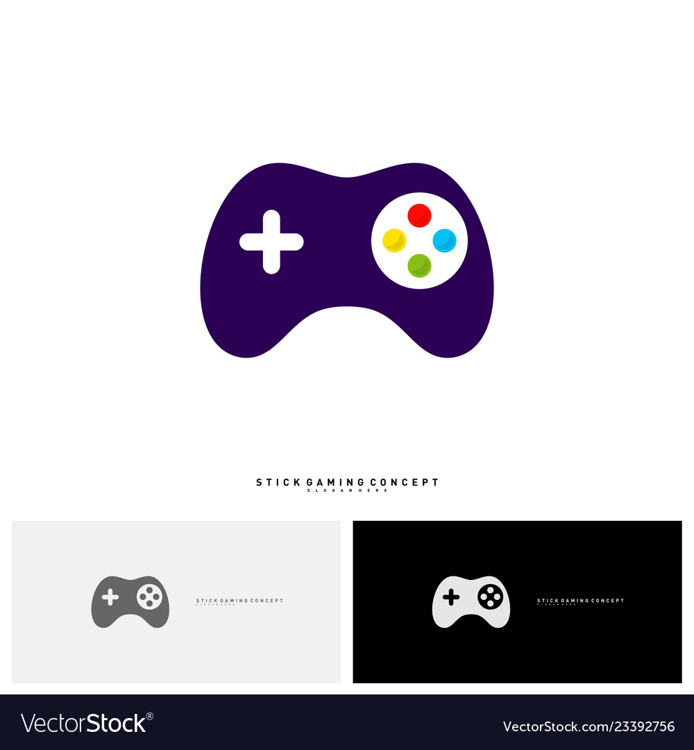 Joystick game logo concept template design game Vector Image