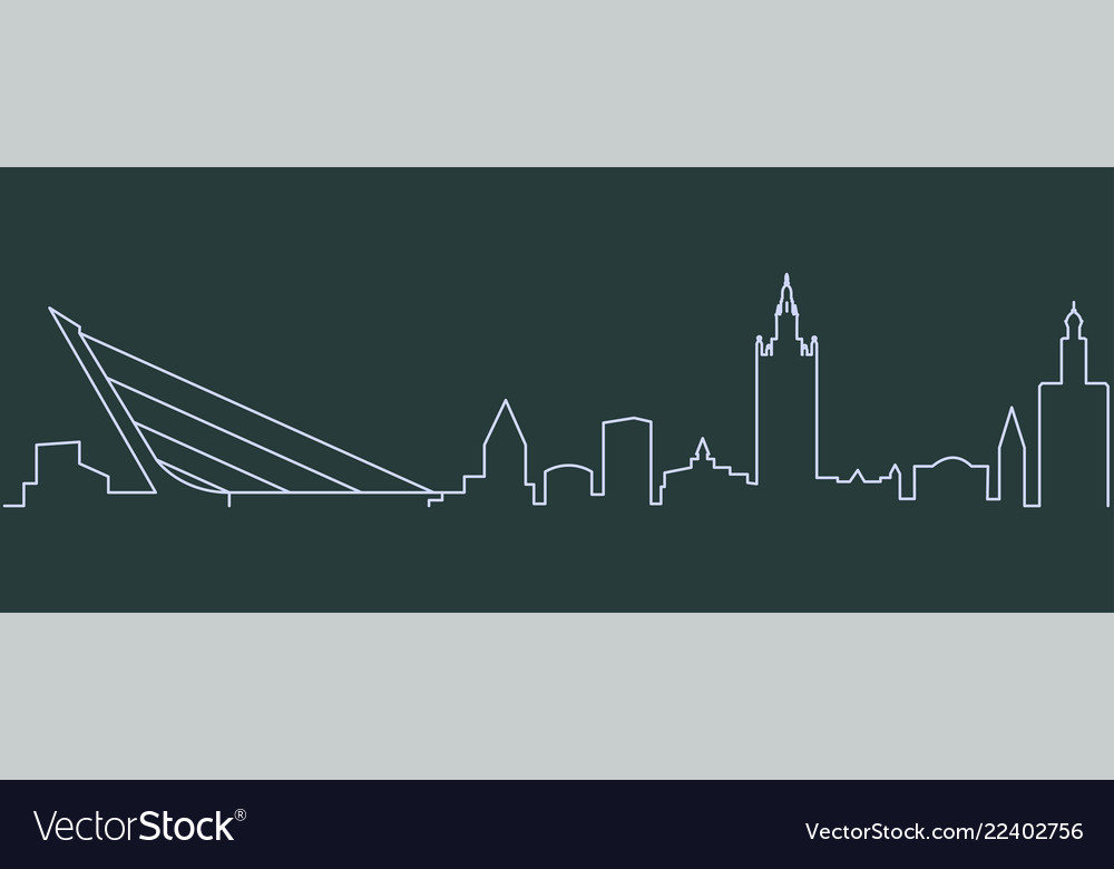 Seville single line skyline Royalty Free Vector Image