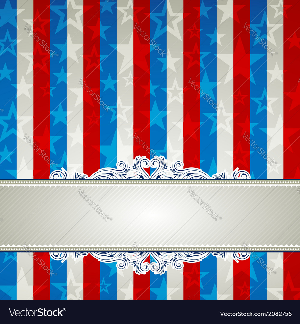 Square usa background with stars and decorative fr