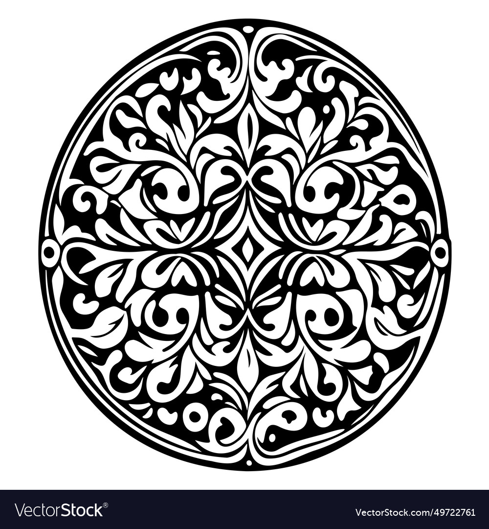 Batik pattern ornament design black element Vector Image