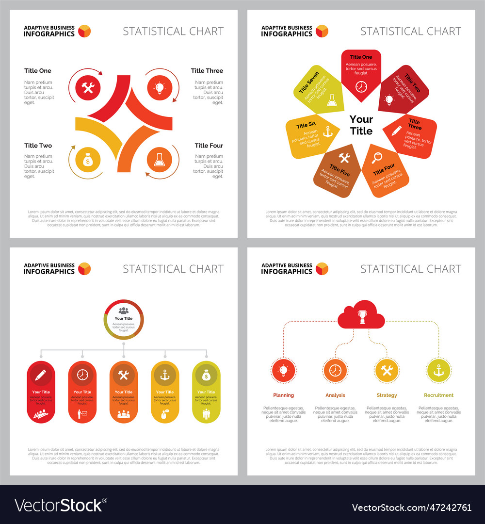 Creative chart set for project management concept Vector Image