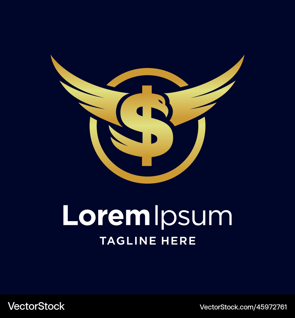 Eagle logo with dollar symbol Royalty Free Vector Image