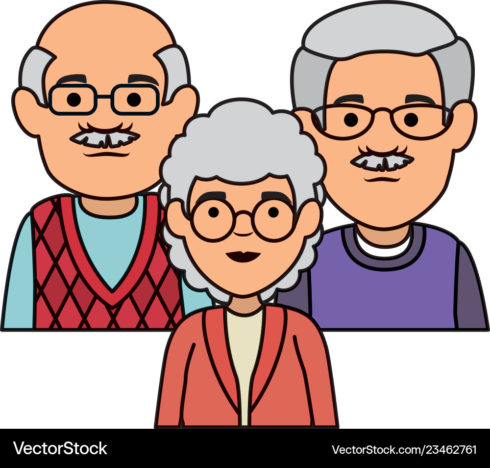 Group of grandparents characters Royalty Free Vector Image
