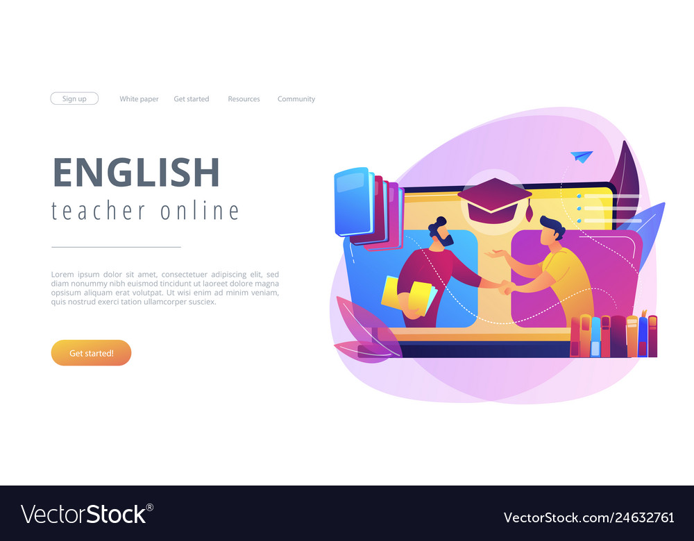 Online tutor concept landing page