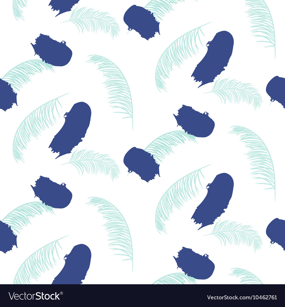 Paint brushstrokes seamless blue pattern