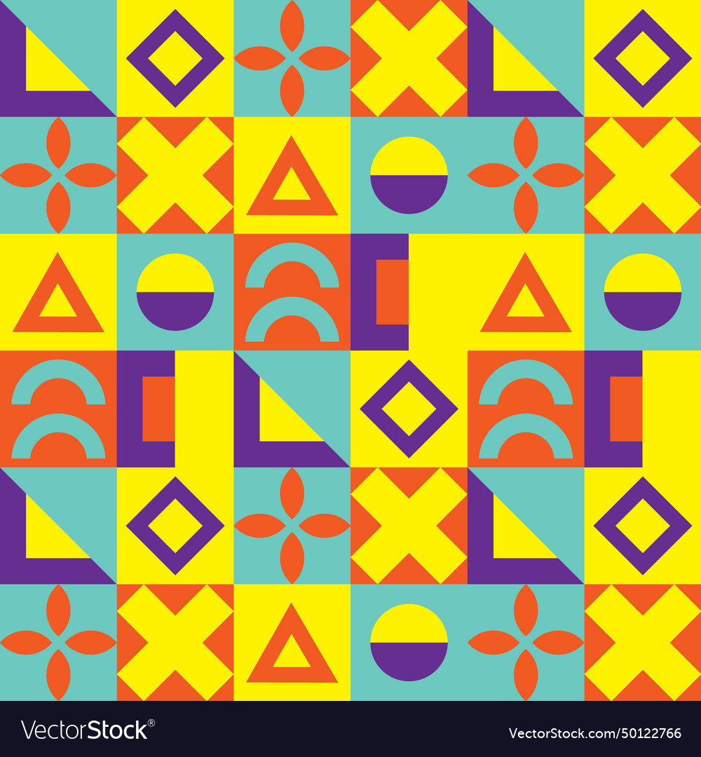 Flat square colorful geometric pattern banner