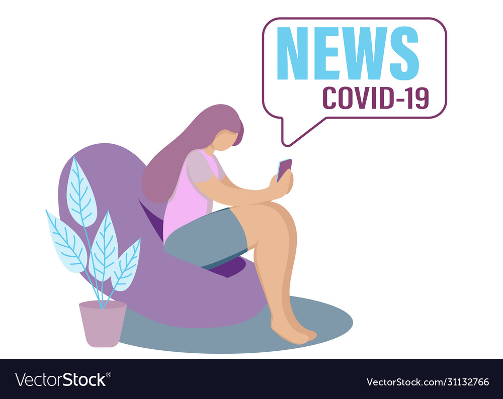 Fresh news concept a woman sitting at home