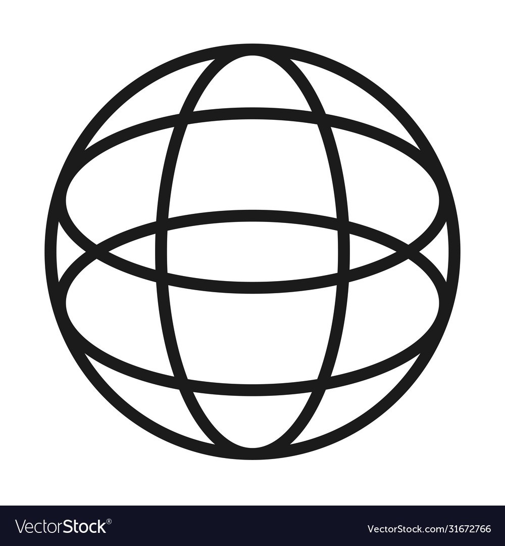 Global sphere icon image line style Royalty Free Vector