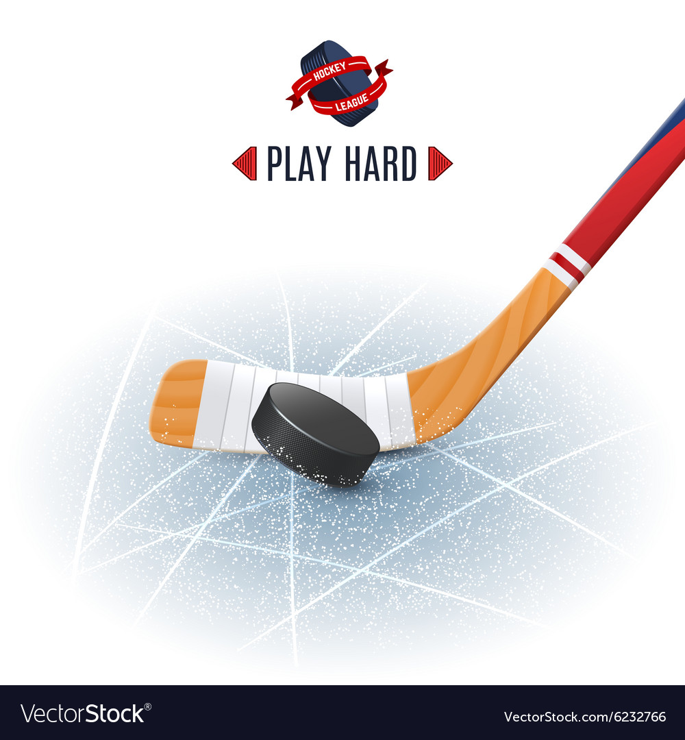 Hockey stick and puck Royalty Free Vector Image