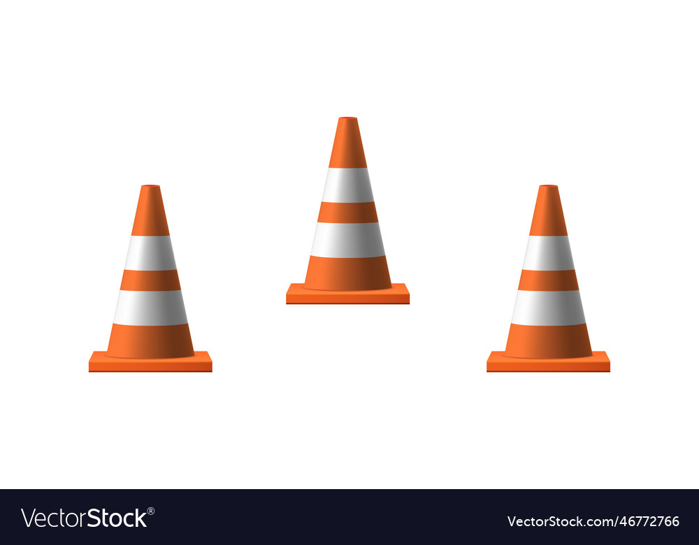 Realistic road cones Royalty Free Vector Image