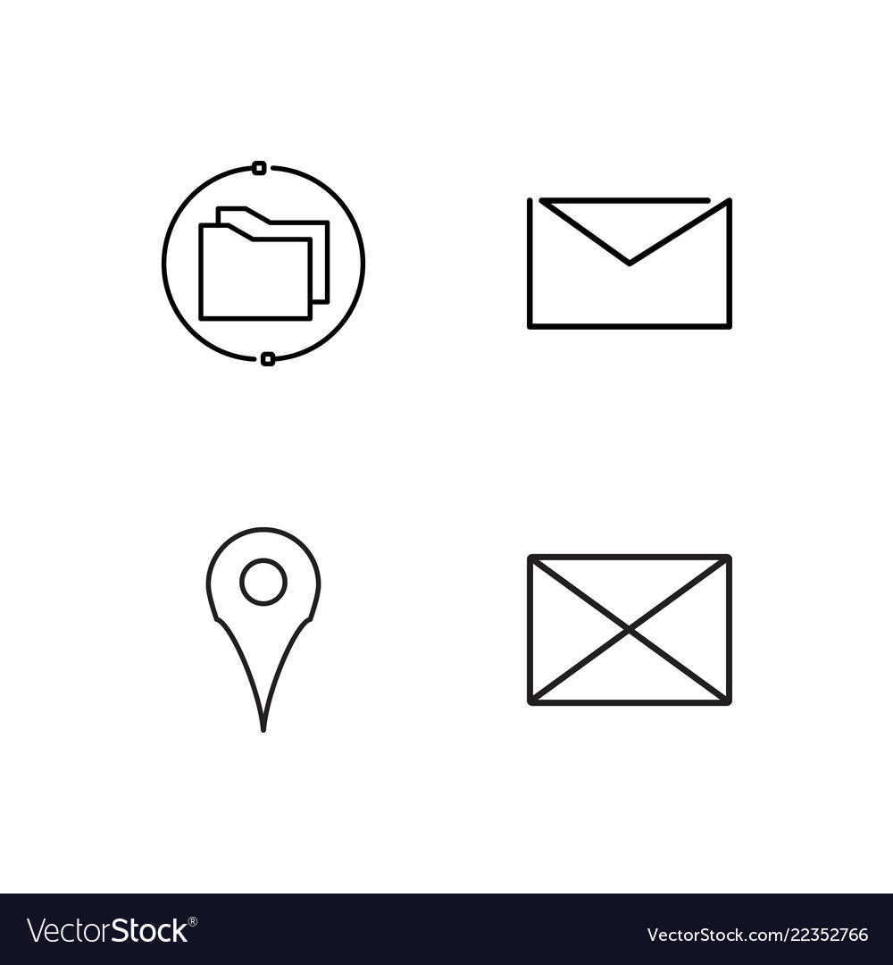 Web simple outlined icons set