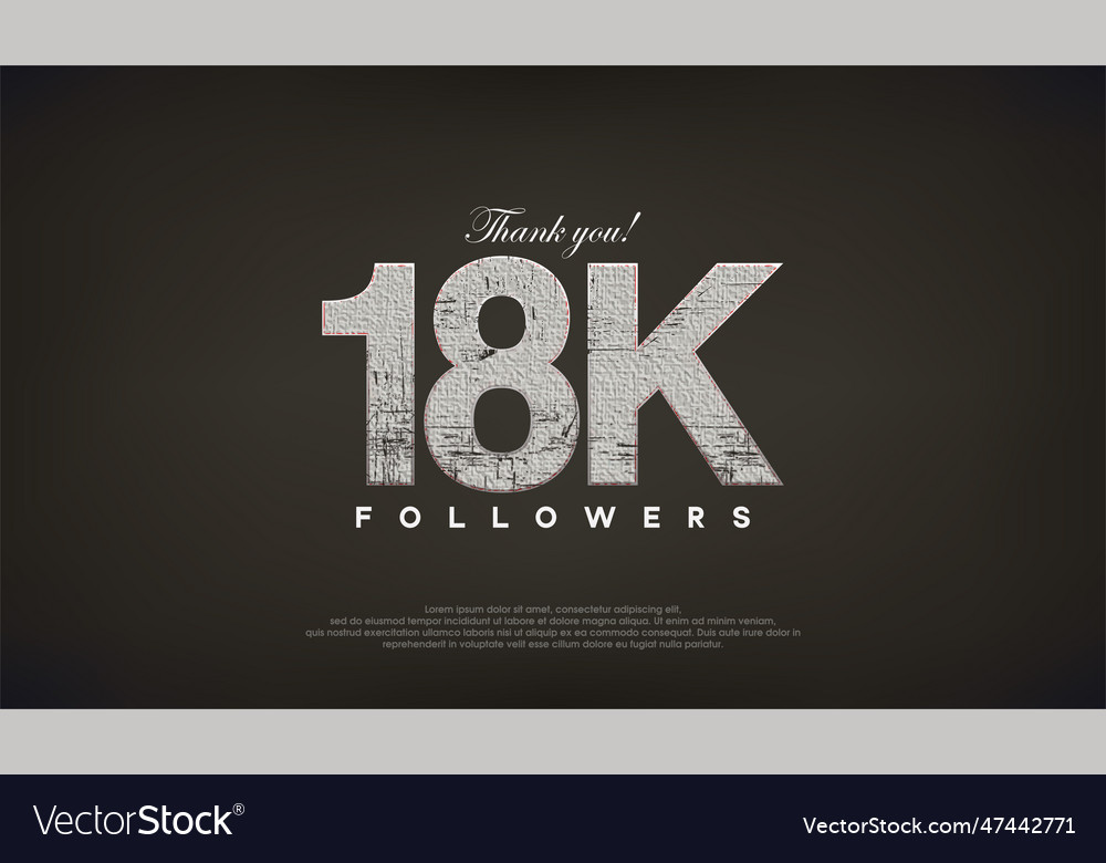 Abstract design thank you 18k followers with gray