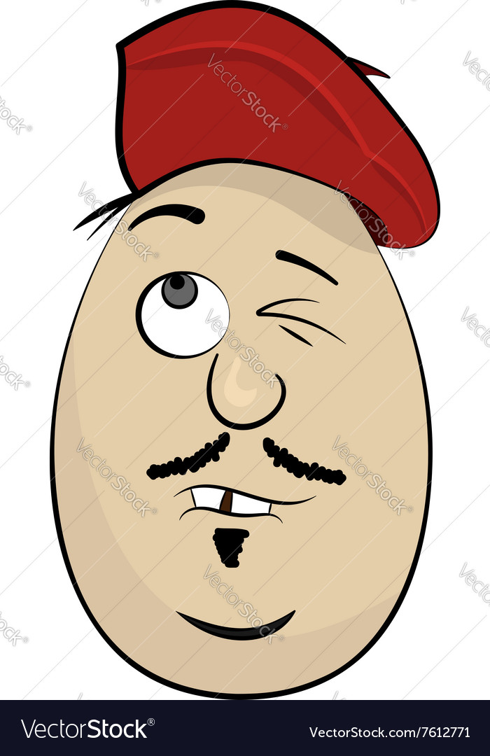 Cartoon egg face character