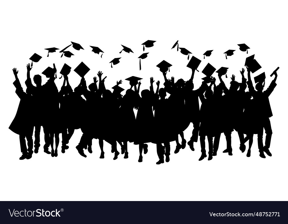 Crowd of graduates in mantles graduated student Vector Image