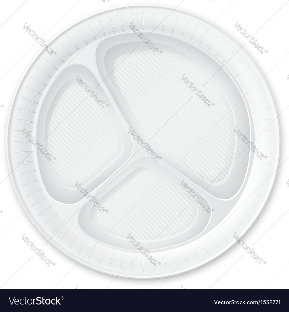 Disposable Plastic Plate Isolated on White Vector Image Disposable Plastic Plate Isolated on White Vector Image