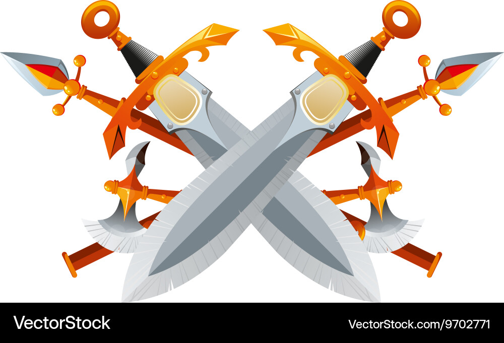 Fantasy Weapon Set Royalty Free Vector Image Vectorstock