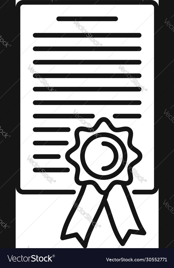 Lawyer diploma icon outline style Royalty Free Vector Image