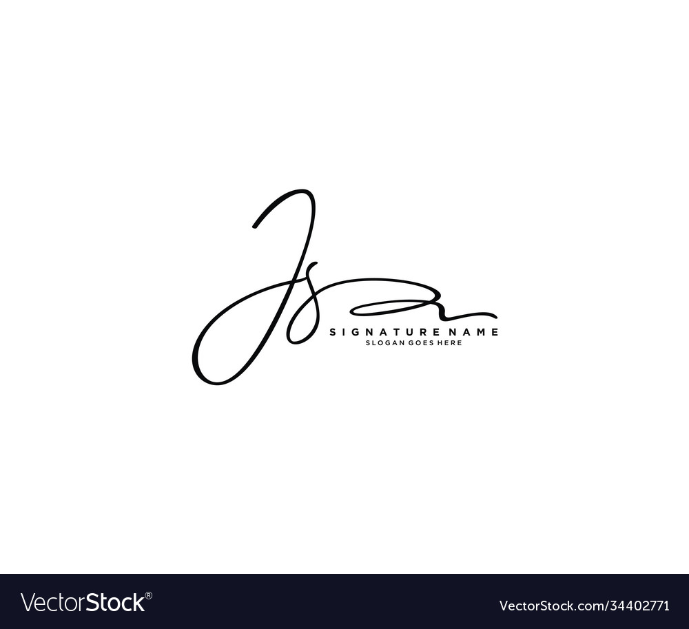 Letter js signature logo template Royalty Free Vector Image