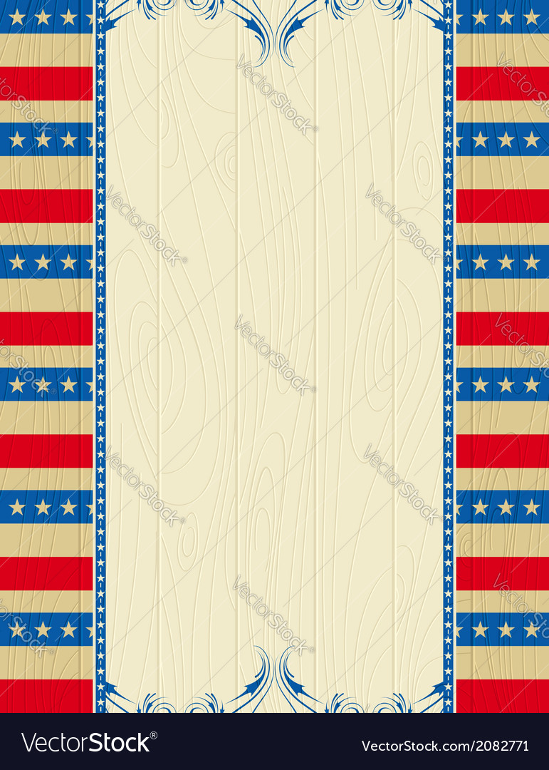 Wooden Usa Background With Stars And Decorative Fr