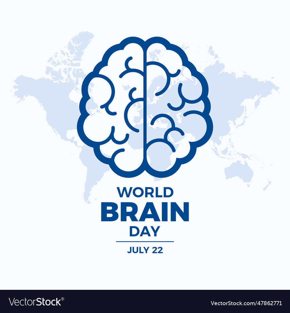 World Brain Day Poster With Abstract Brain Symbol Vector Image