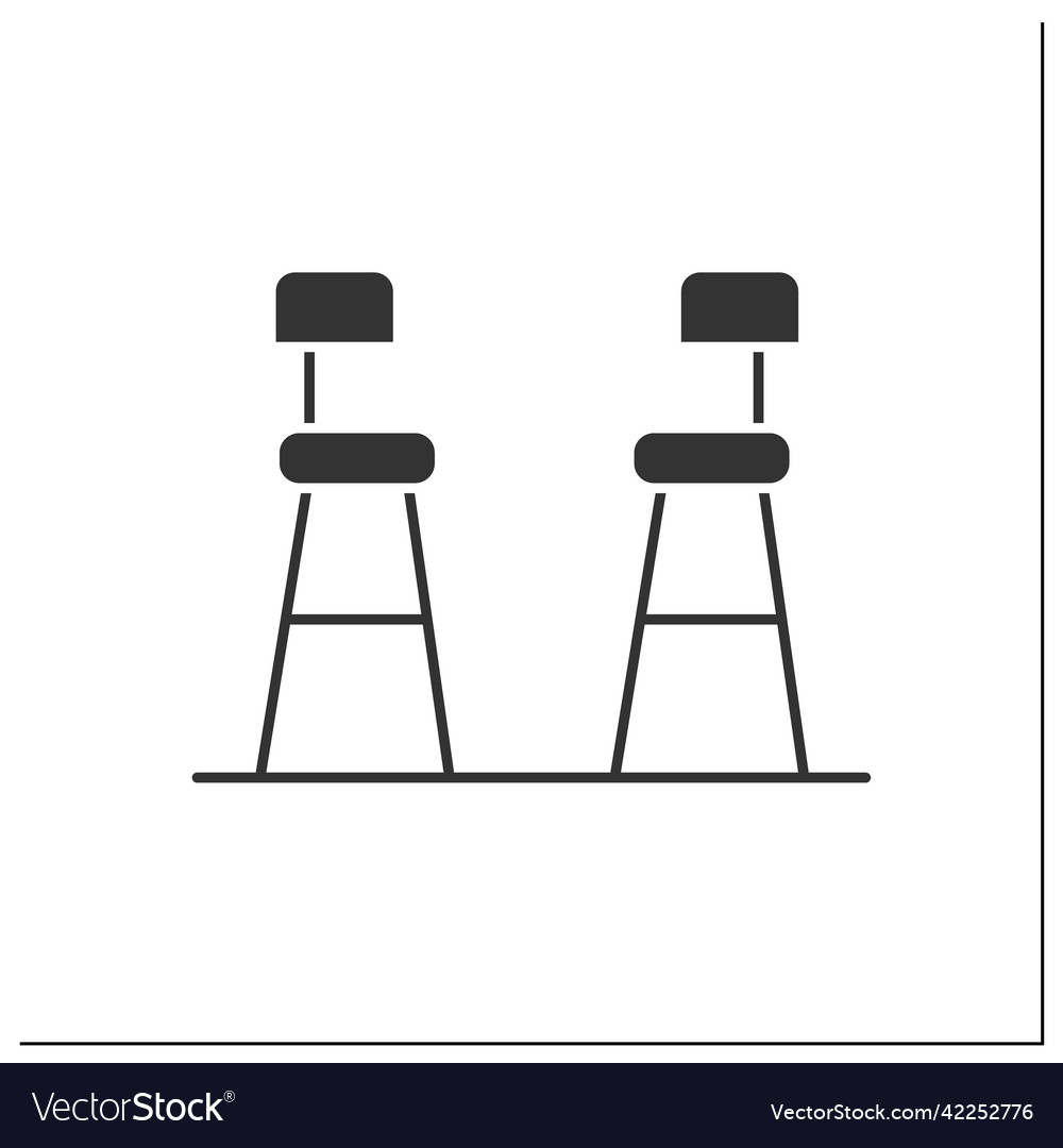 Bar chairs glyph icon