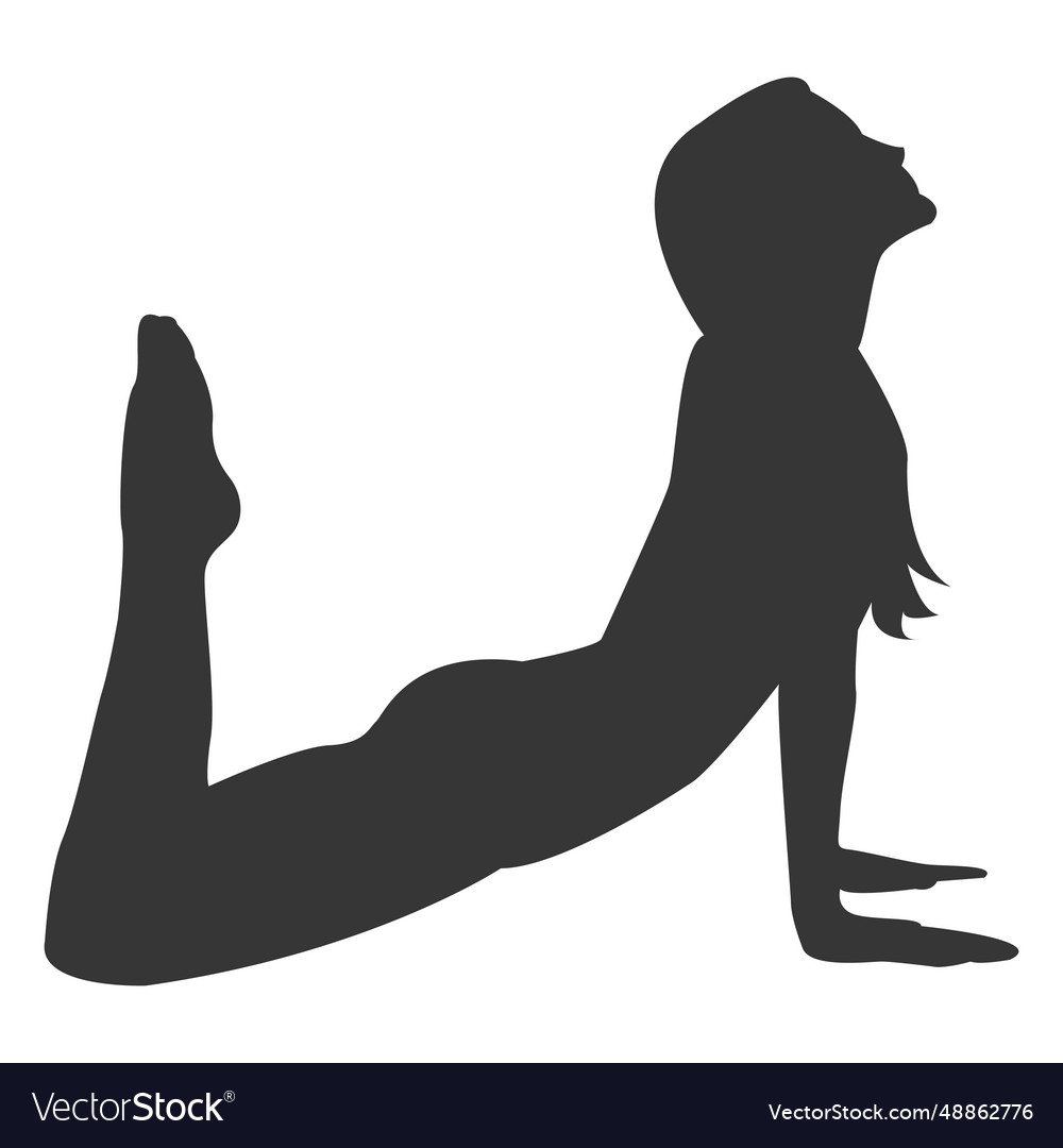 Girl yoga practice silhouette in gray