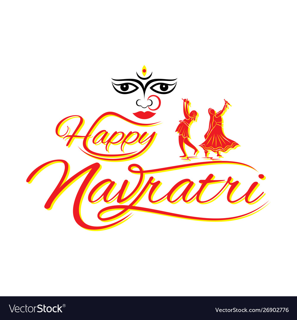 happy navratri festival celebration poster vector 26902776