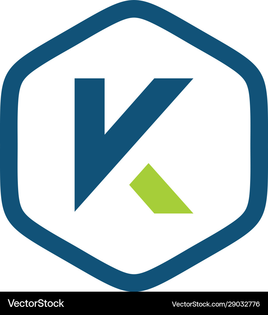 Initial k hexagon logo template Royalty Free Vector Image