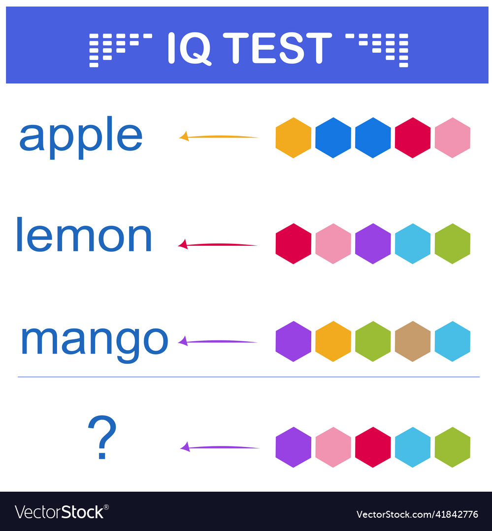 Logic question iq test Royalty Free Vector Image