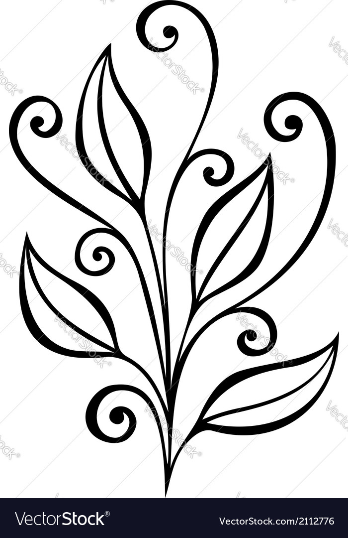 Original decorative leaf with ornament