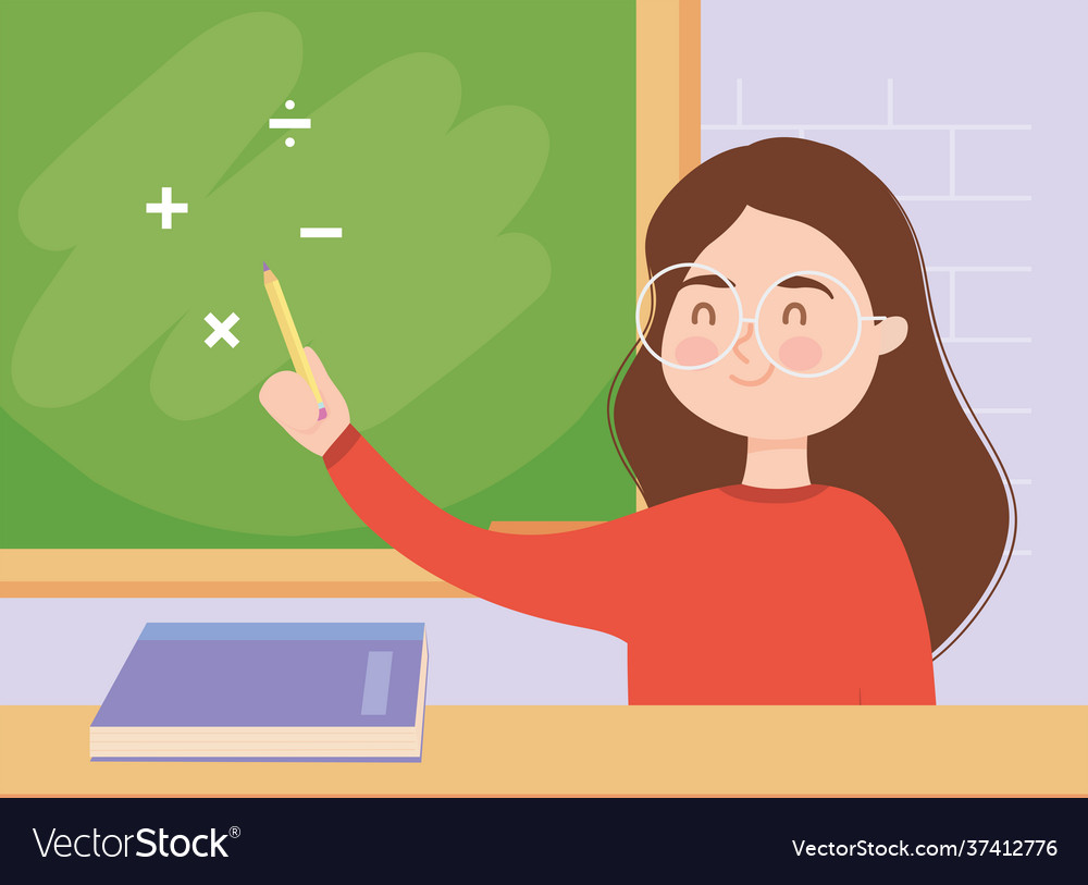 Teacher and maths Royalty Free Vector Image - VectorStock