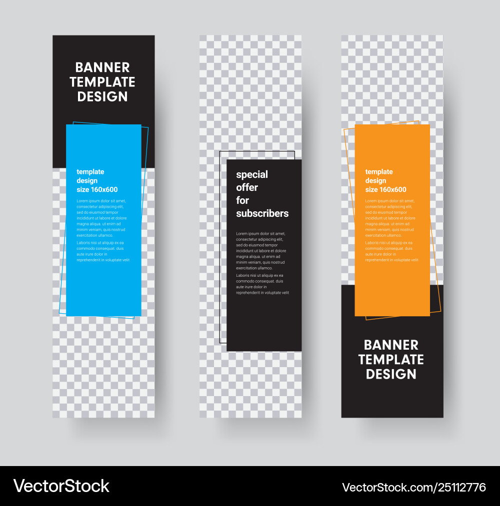 Templates For Vertical Web Banners With Space For Vector Image