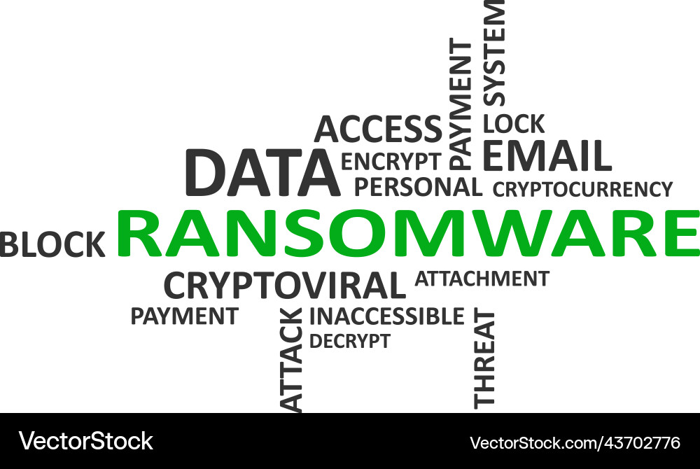 Word cloud - ransomware Royalty Free Vector Image