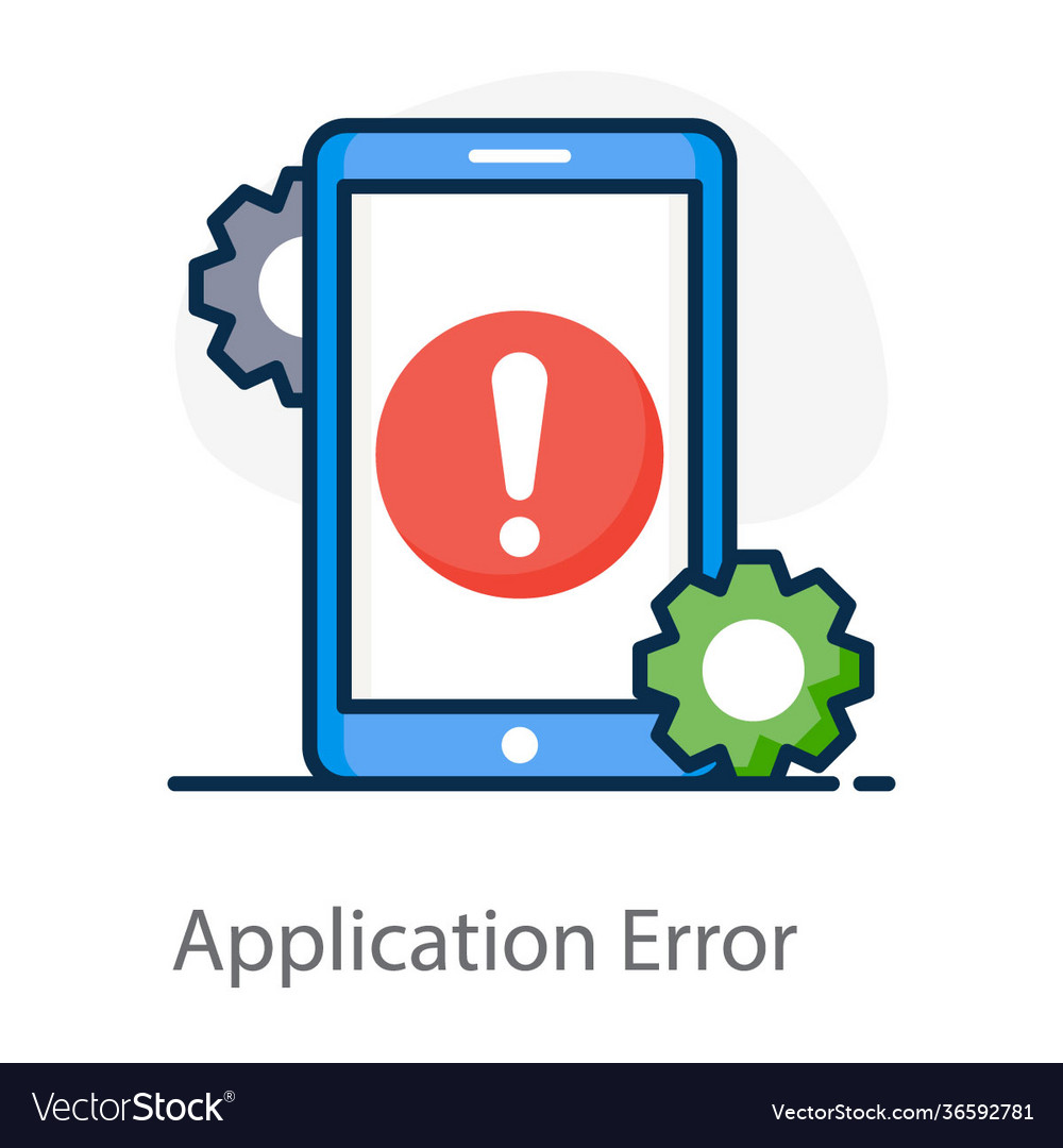 Application error Royalty Free Vector Image VectorStock