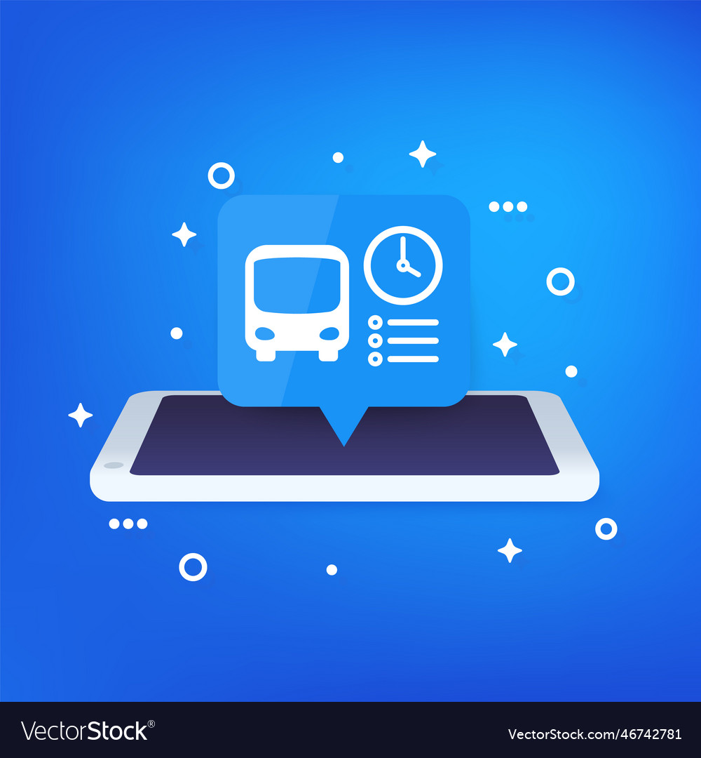 Bus schedule app timetable design Royalty Free Vector Image
