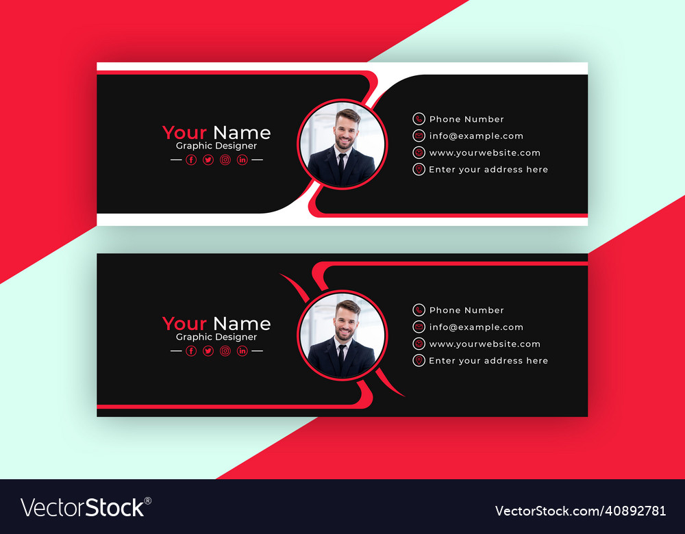 Corporate email signature templates design Vector Image