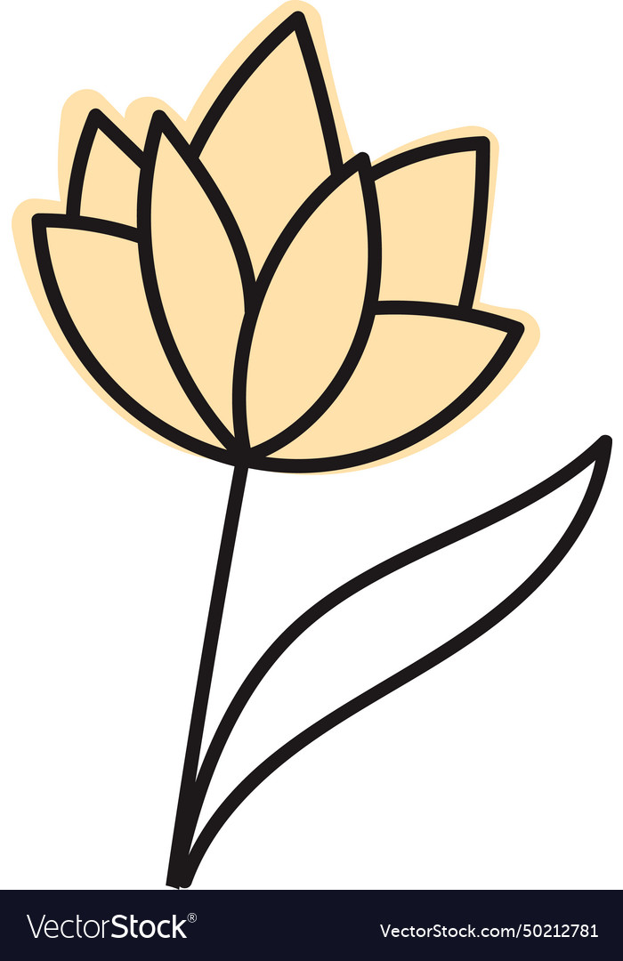 Flower hand drawn outline Royalty Free Vector Image