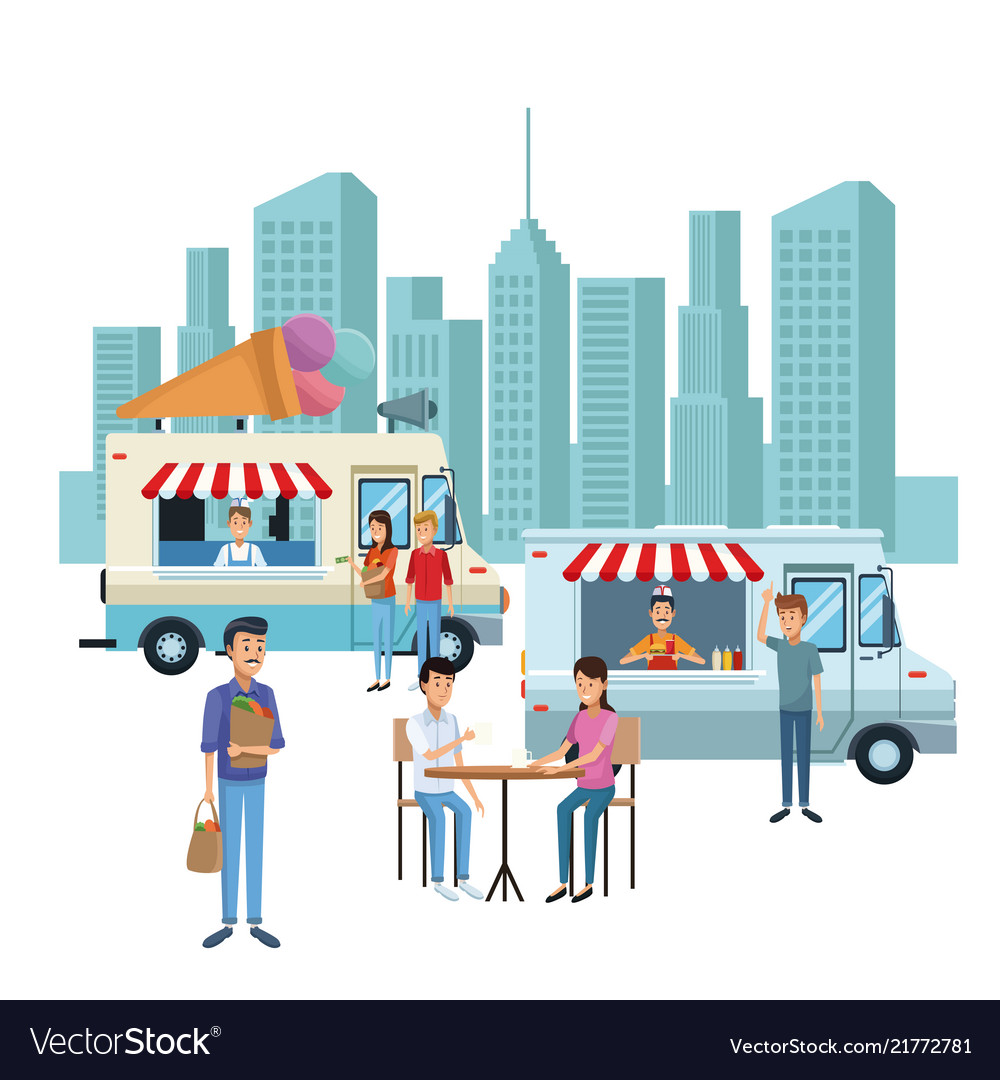 Food booth and shops Royalty Free Vector Image