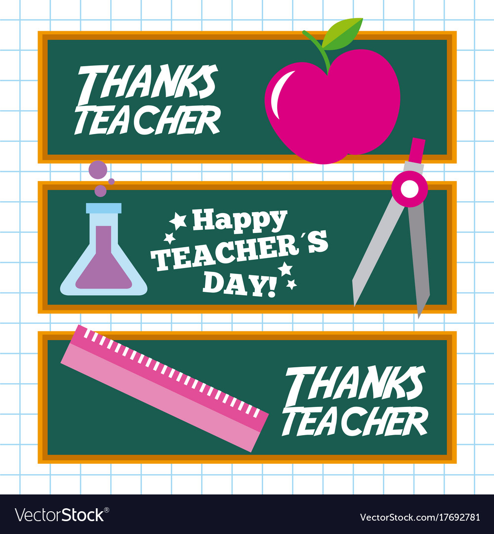 Happy Teacher Day Card Invitation Celebration Vector Image happy-teacher-day-card-invitation-celebration-vector-image