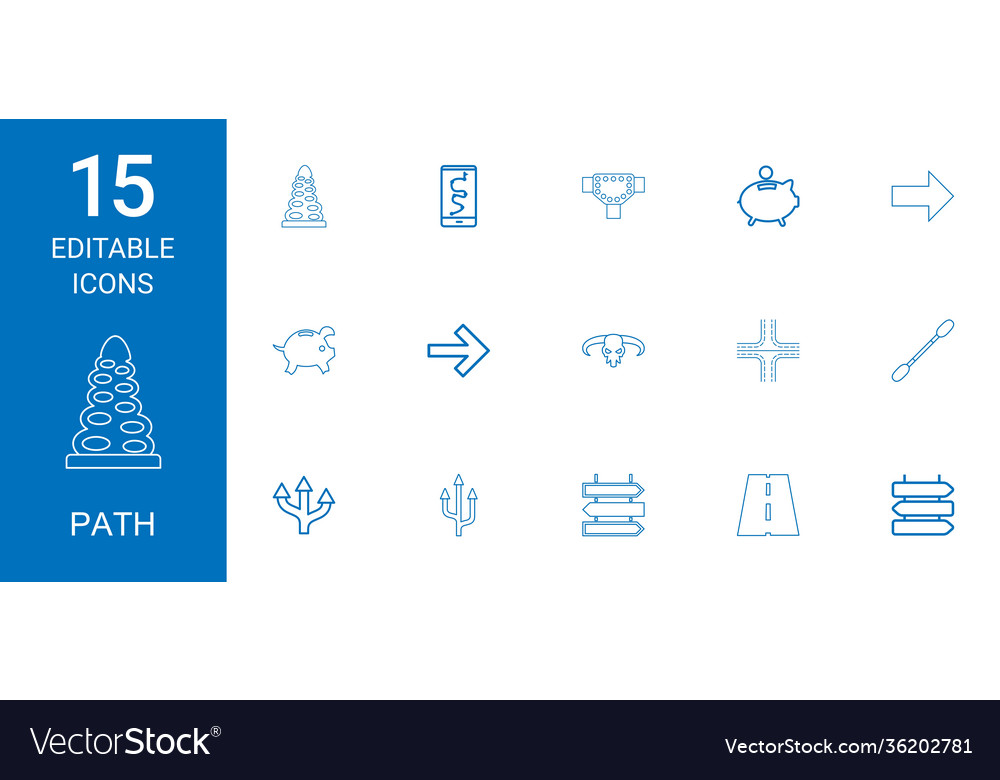 Path icons Royalty Free Vector Image - VectorStock