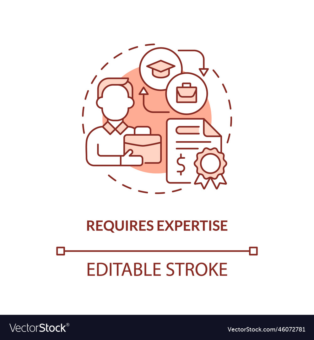 Requires expertise terracotta concept icon Vector Image