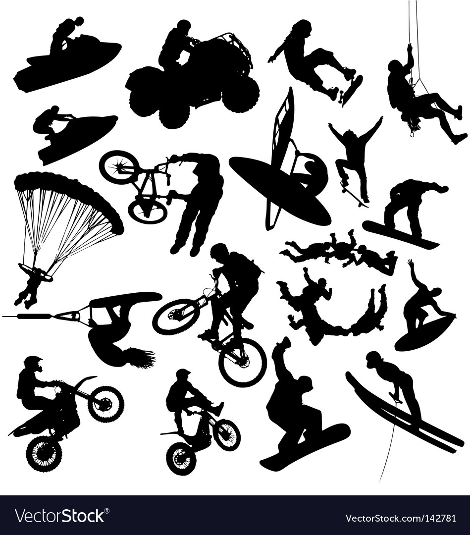 Sports silhouettes Royalty Free Vector Image - VectorStock