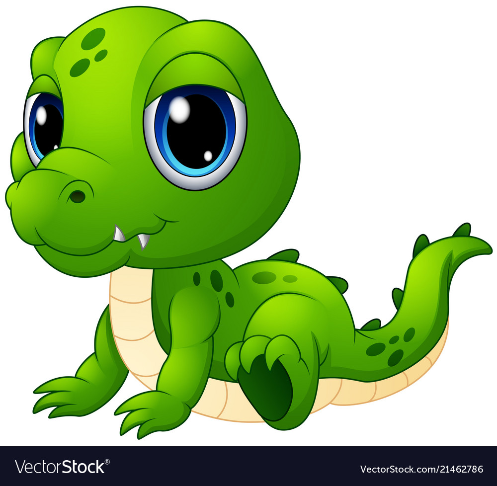 Cute baby crocodile cartoon Royalty Free Vector Image