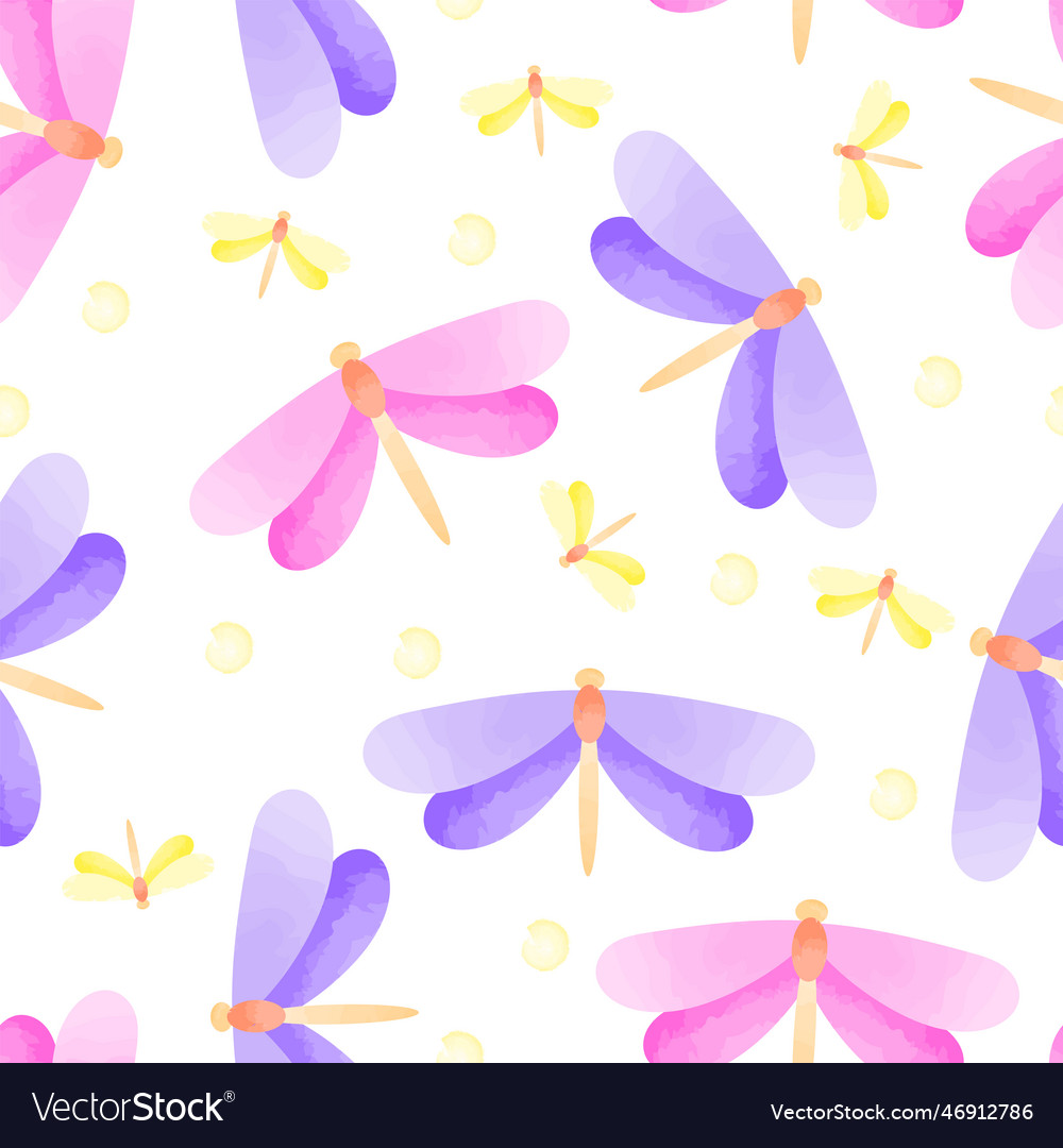 Dragonfly watercolor pattern